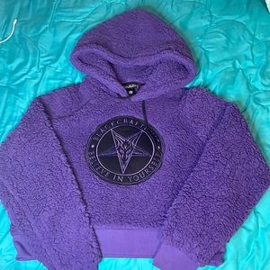 Believe in yourself Sherpa hoodie Black craft cult gothic